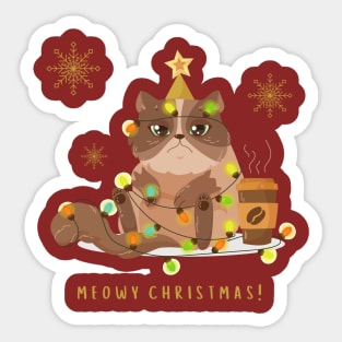 Meowy Christmas Sticker